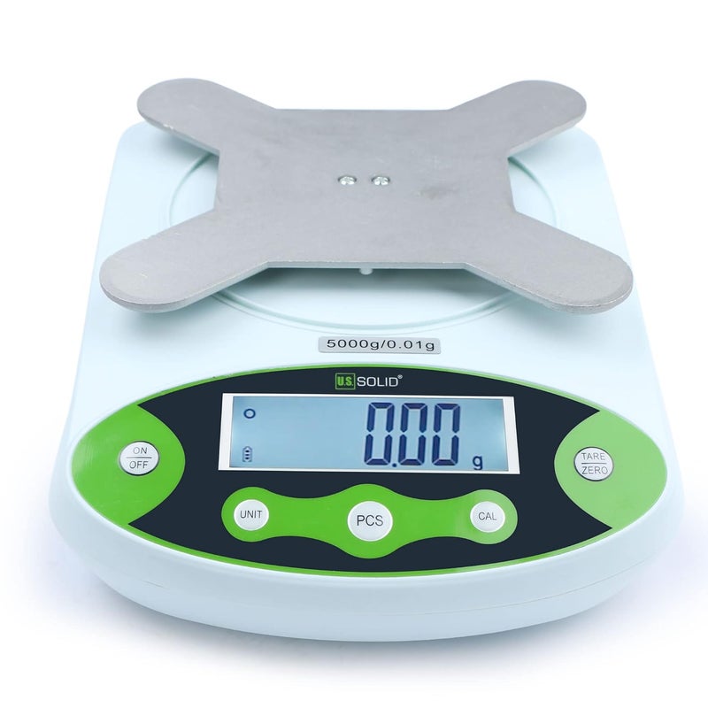 U.S. Solid Digital Analytical Balance 2kg x 0.01g, High Precision Lab Scale, 500g Calibration Weight, 10 Weighing Units, AC 100V-240V & DC 9V, Piece Counting - Image 4